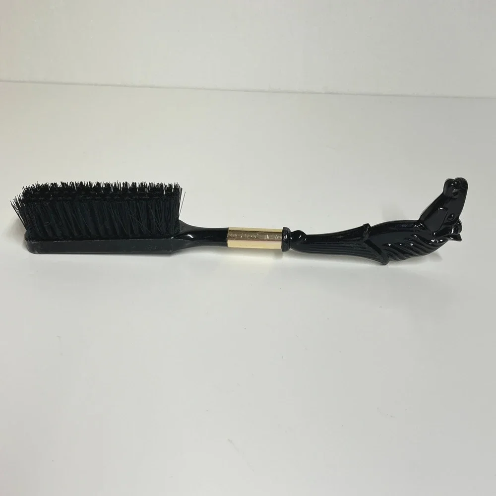 Vintage Equestrian Western Horse Head‎ Lint Brush Black Plastic